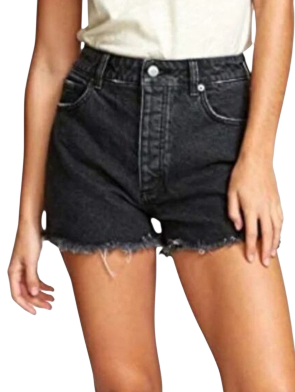 Revolve GRLFRND Black Jourdan Cut-off Denim‎ Jean Shorts Size 25